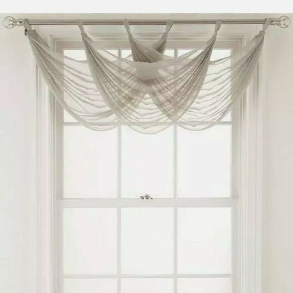 Home Expressions Tab Top And Waterfall Valance curtain - Picture 2 of 2